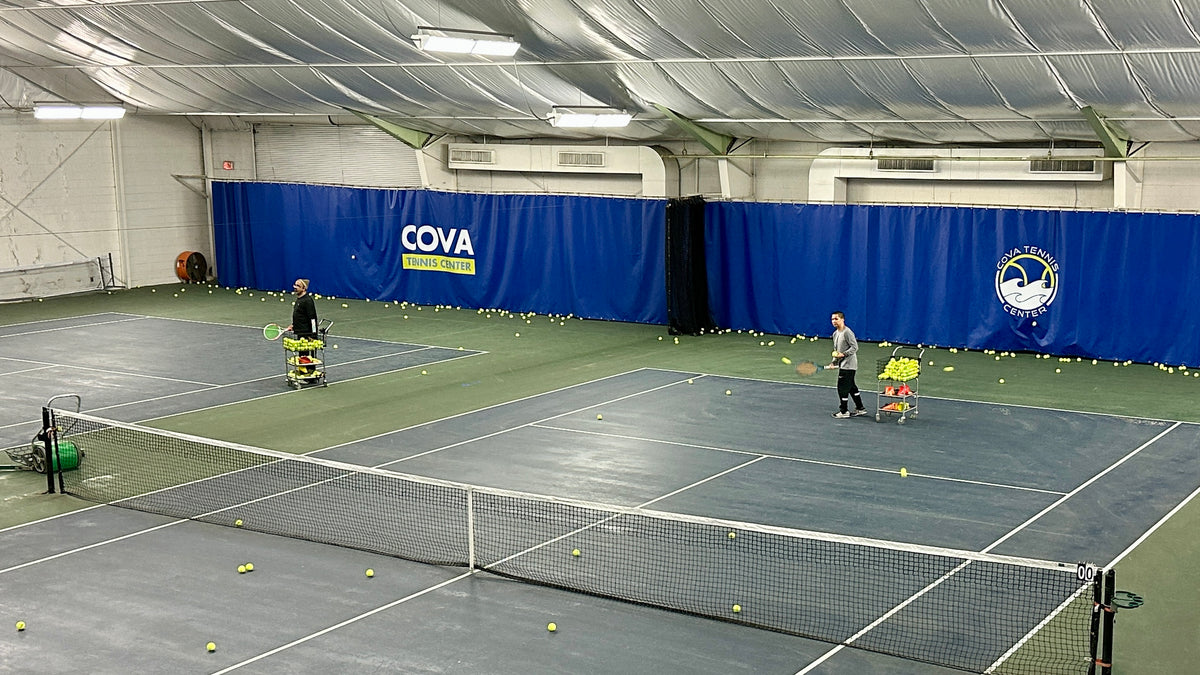 Indoor tennis courts at CoVA Tennis Center