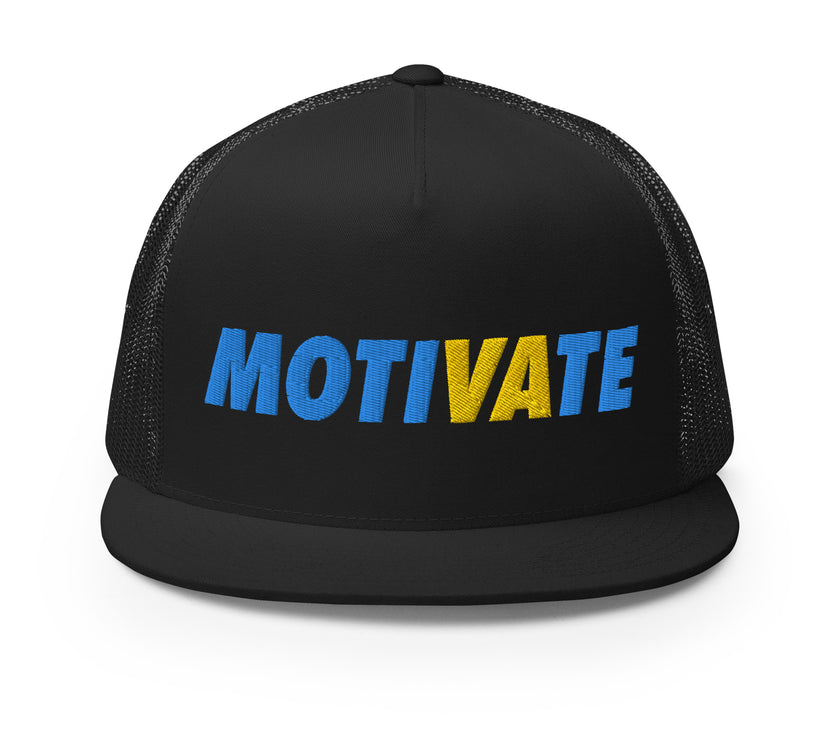 MOTIVATE Flat Bill Trucker Cap by CoVA Tennis