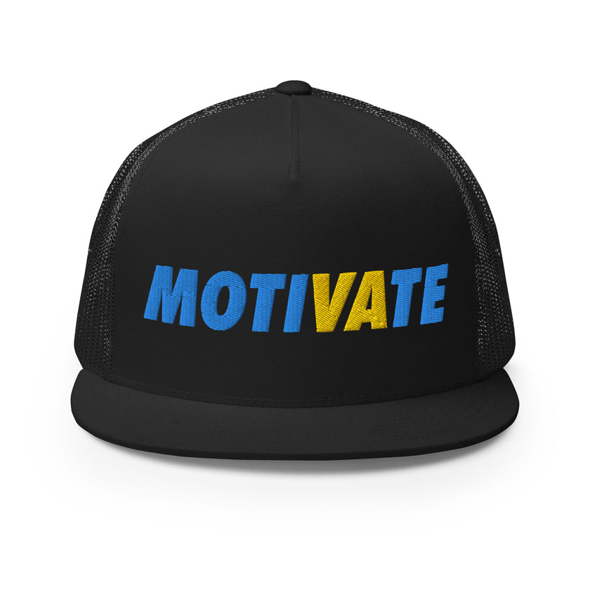 MOTIVATE Flat Bill Trucker Cap by CoVA Tennis