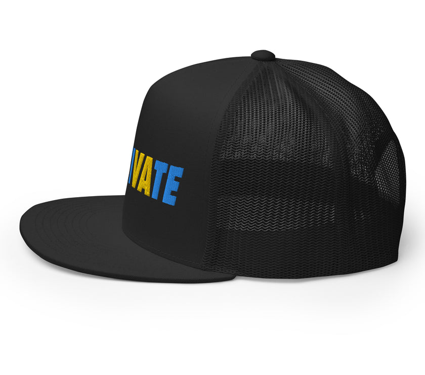 MOTIVATE Flat Bill Trucker Cap by CoVA Tennis