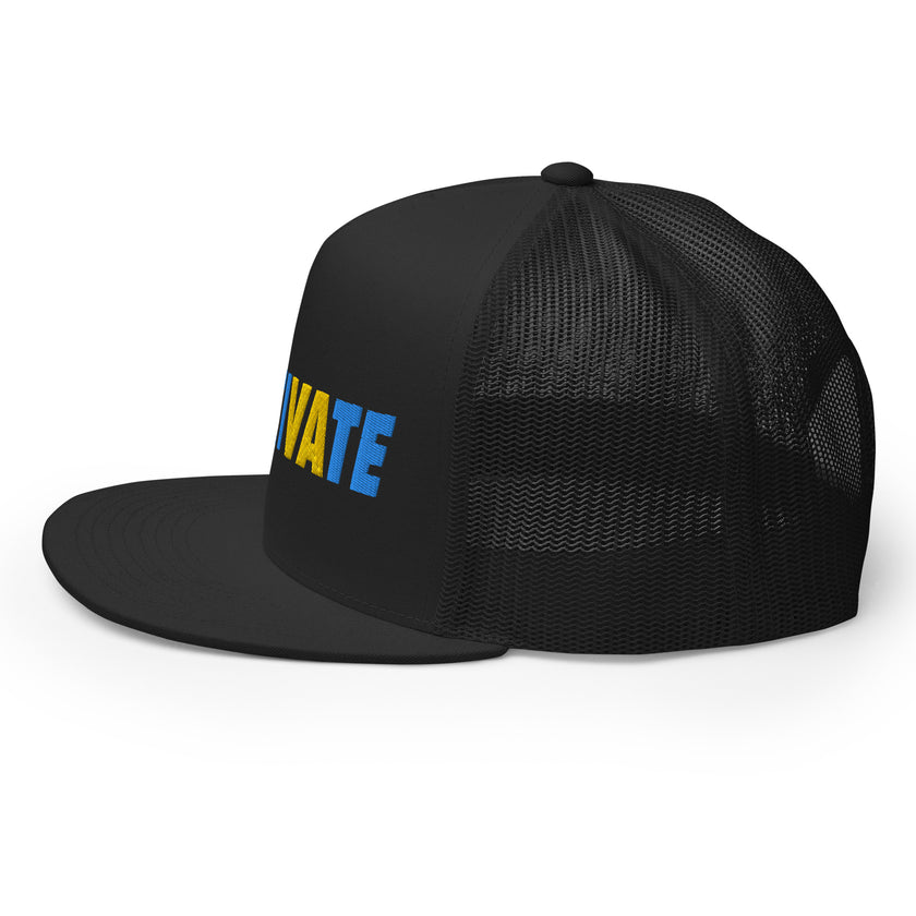 MOTIVATE Flat Bill Trucker Cap by CoVA Tennis