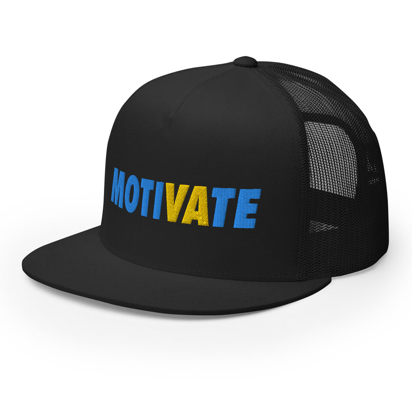 MOTIVATE Flat Bill Trucker Cap by CoVA Tennis