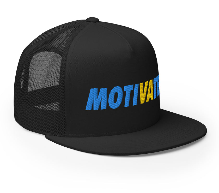 MOTIVATE Flat Bill Trucker Cap by CoVA Tennis