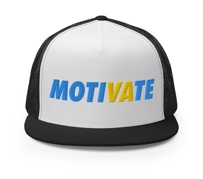 MOTIVATE Flat Bill Trucker Cap by CoVA Tennis