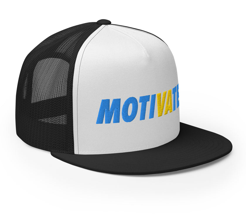 MOTIVATE Flat Bill Trucker Cap by CoVA Tennis