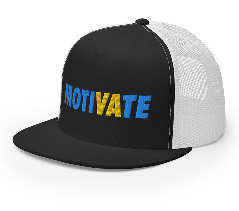 MOTIVATE Flat Bill Trucker Cap by CoVA Tennis