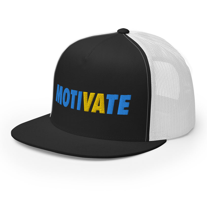 MOTIVATE Flat Bill Trucker Cap by CoVA Tennis