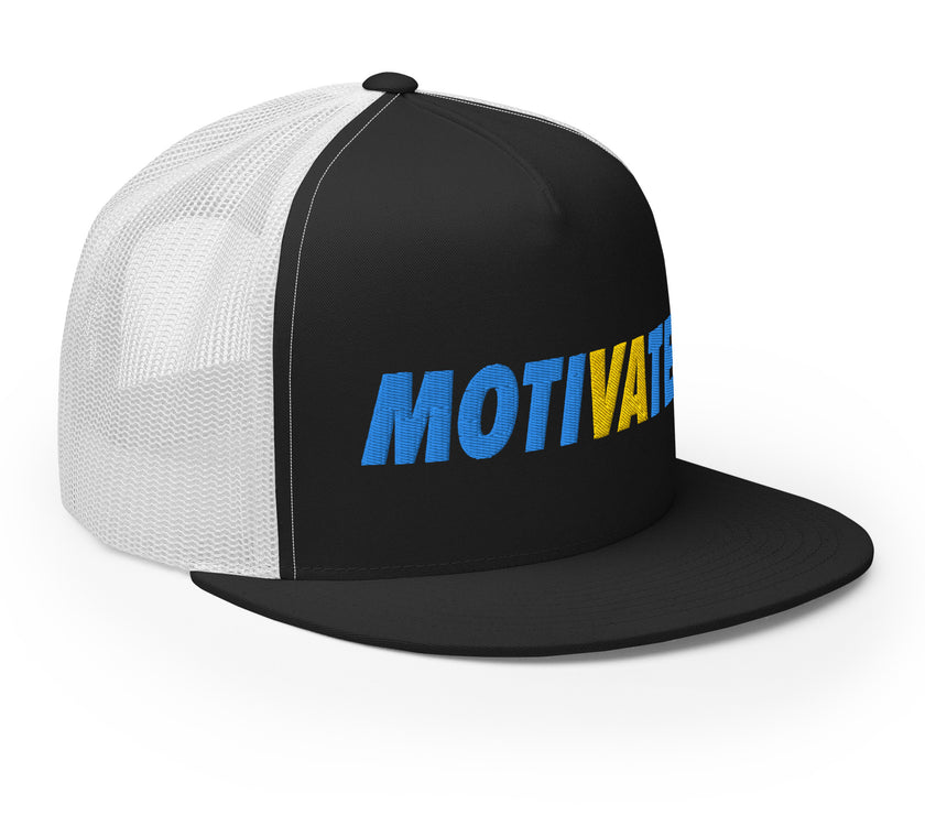 MOTIVATE Flat Bill Trucker Cap by CoVA Tennis