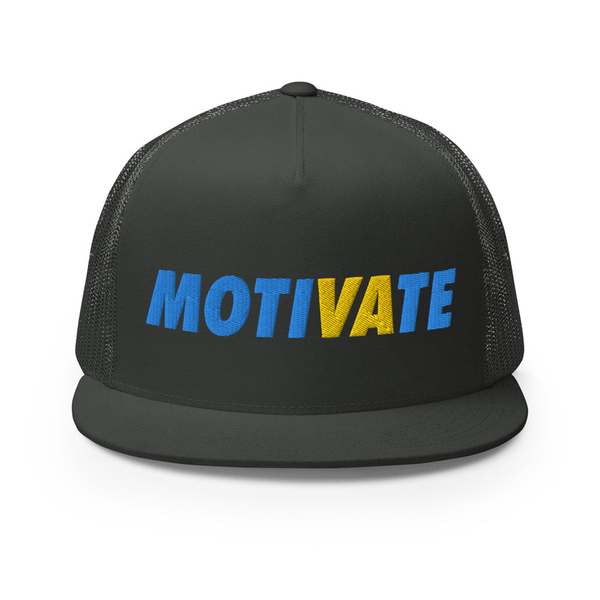 MOTIVATE Flat Bill Trucker Cap by CoVA Tennis