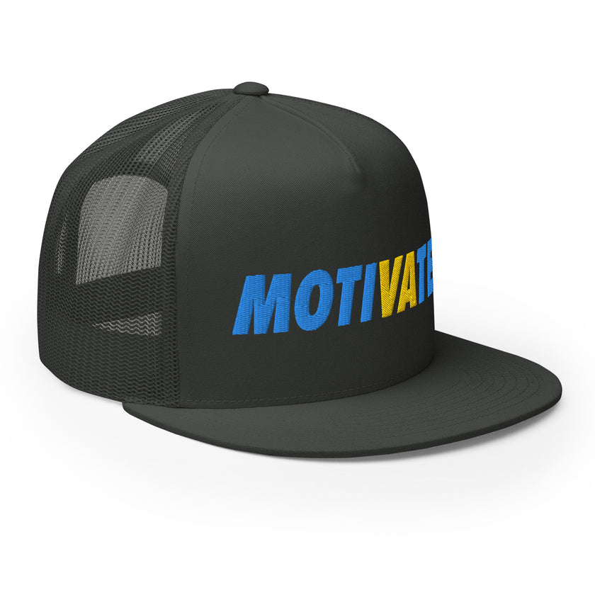 MOTIVATE Flat Bill Trucker Cap by CoVA Tennis