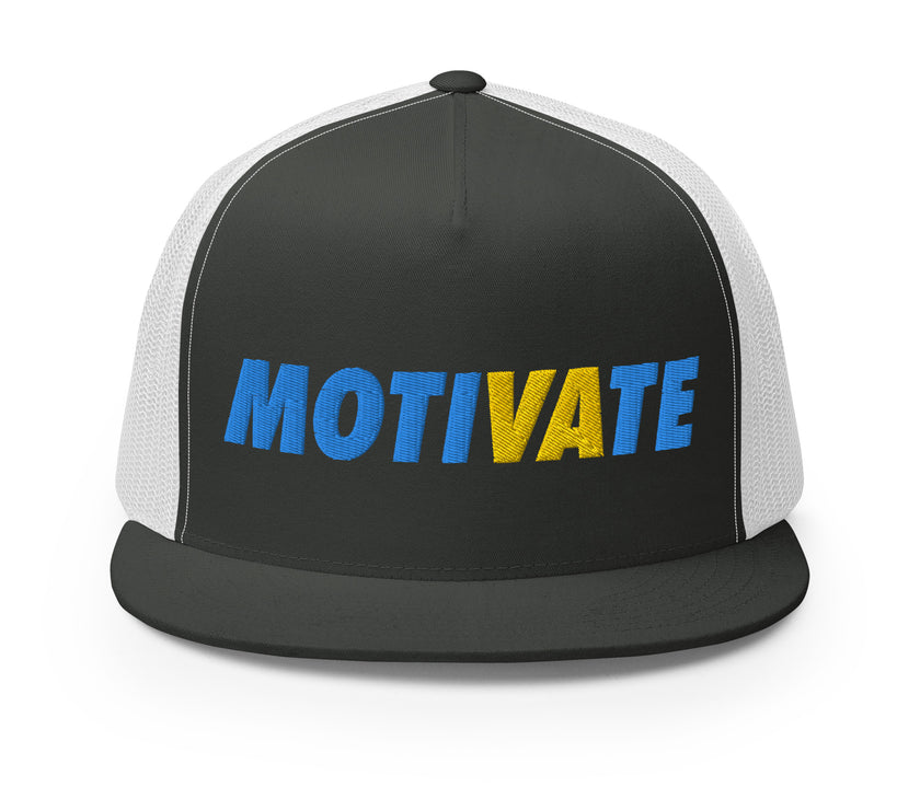 MOTIVATE Flat Bill Trucker Cap by CoVA Tennis