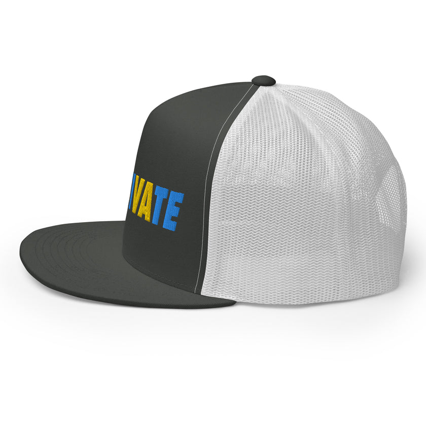 MOTIVATE Flat Bill Trucker Cap by CoVA Tennis