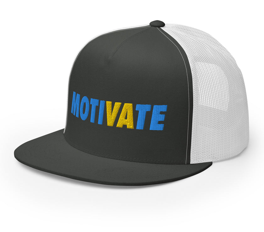 MOTIVATE Flat Bill Trucker Cap by CoVA Tennis