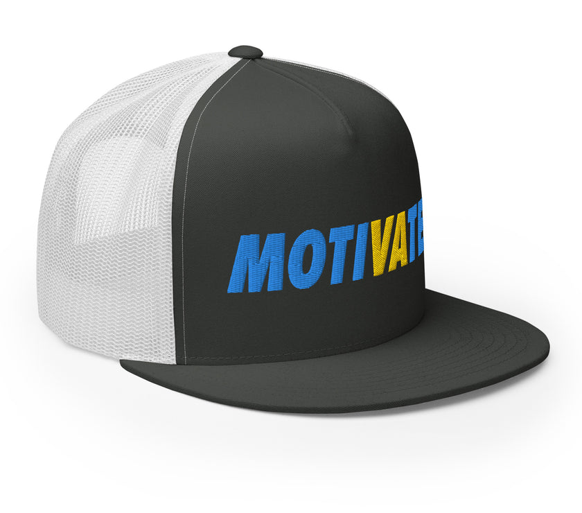 MOTIVATE Flat Bill Trucker Cap by CoVA Tennis