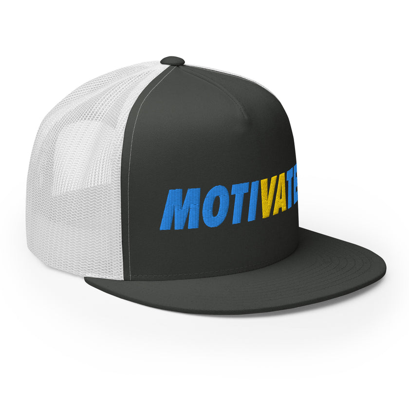 MOTIVATE Flat Bill Trucker Cap by CoVA Tennis