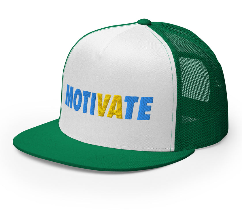 MOTIVATE Flat Bill Trucker Cap by CoVA Tennis