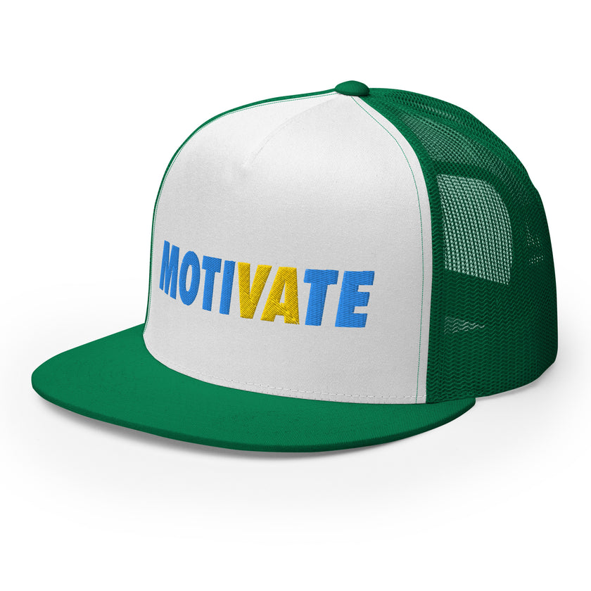 MOTIVATE Flat Bill Trucker Cap by CoVA Tennis