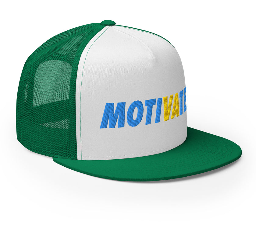 MOTIVATE Flat Bill Trucker Cap by CoVA Tennis