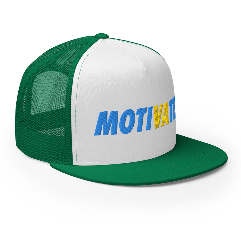 MOTIVATE Flat Bill Trucker Cap by CoVA Tennis