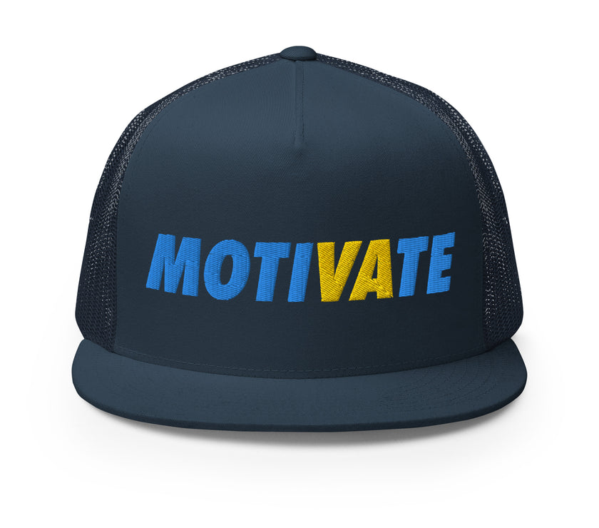 MOTIVATE Flat Bill Trucker Cap by CoVA Tennis