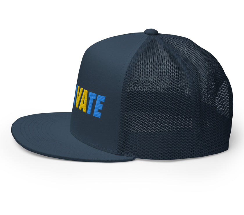 MOTIVATE Flat Bill Trucker Cap by CoVA Tennis