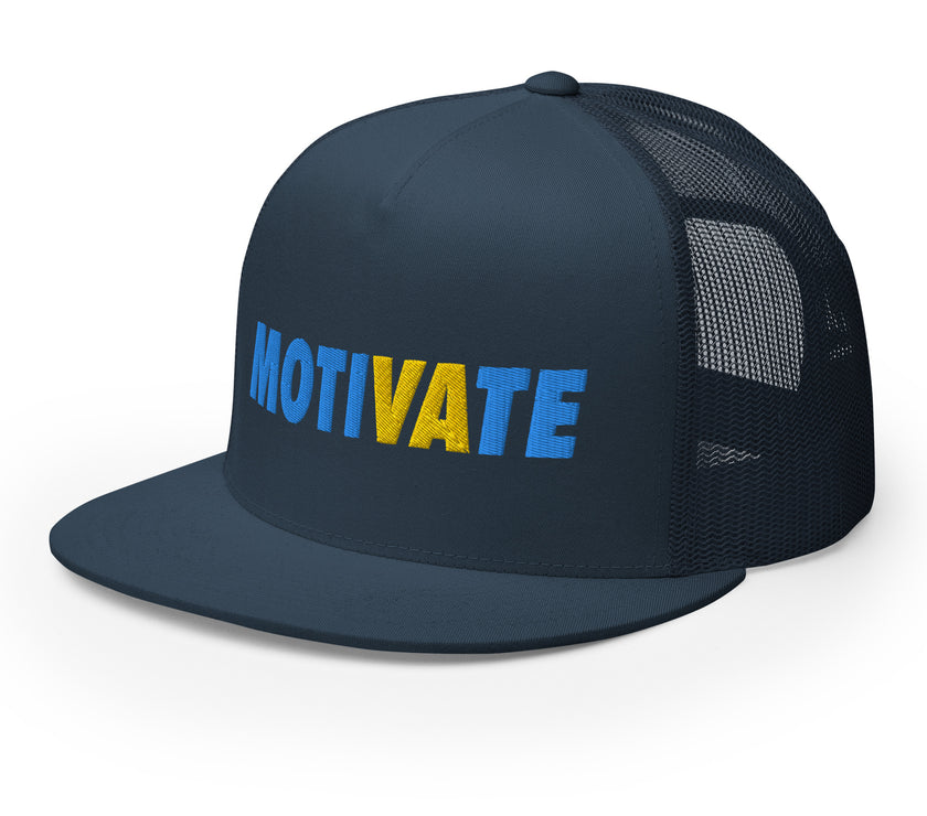 MOTIVATE Flat Bill Trucker Cap by CoVA Tennis