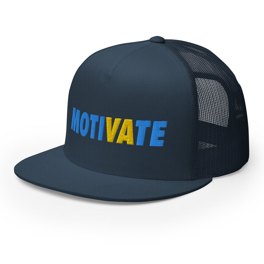 MOTIVATE Flat Bill Trucker Cap by CoVA Tennis