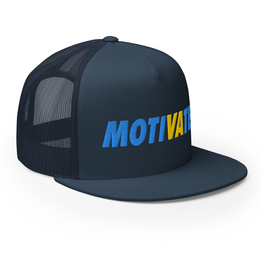 MOTIVATE Flat Bill Trucker Cap by CoVA Tennis