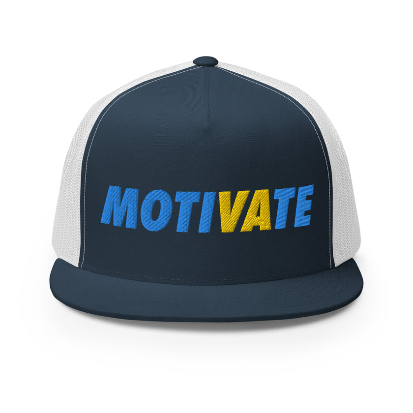 MOTIVATE Flat Bill Trucker Cap by CoVA Tennis