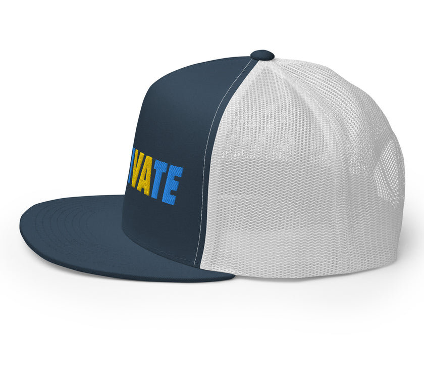 MOTIVATE Flat Bill Trucker Cap by CoVA Tennis