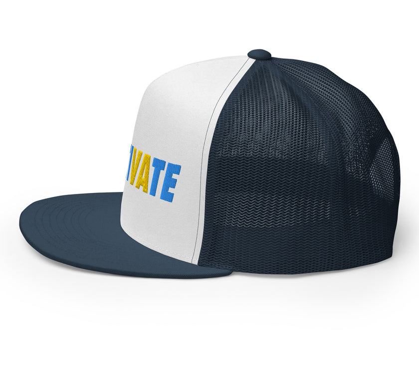 MOTIVATE Flat Bill Trucker Cap by CoVA Tennis