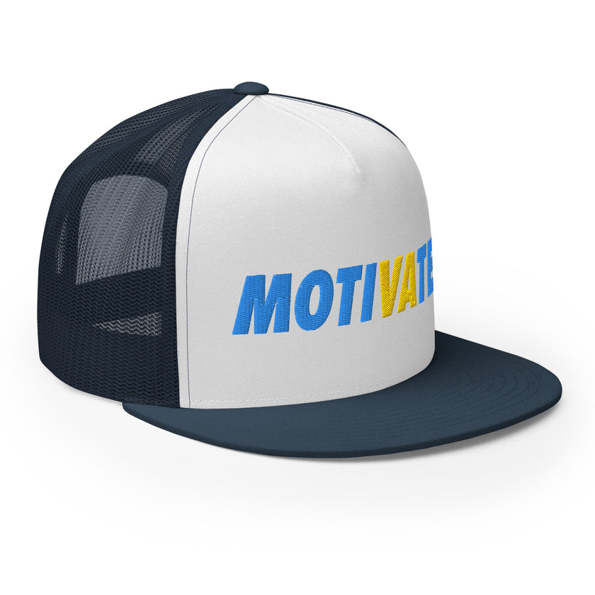 MOTIVATE Flat Bill Trucker Cap by CoVA Tennis