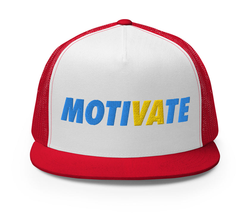 MOTIVATE Flat Bill Trucker Cap by CoVA Tennis