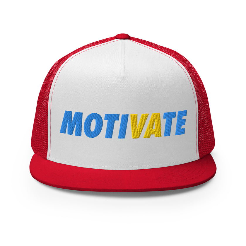 MOTIVATE Flat Bill Trucker Cap by CoVA Tennis