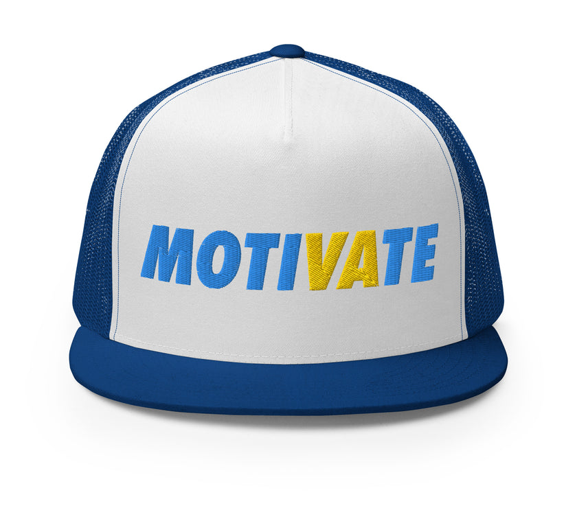 MOTIVATE Flat Bill Trucker Cap by CoVA Tennis