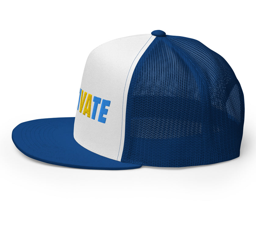 MOTIVATE Flat Bill Trucker Cap by CoVA Tennis