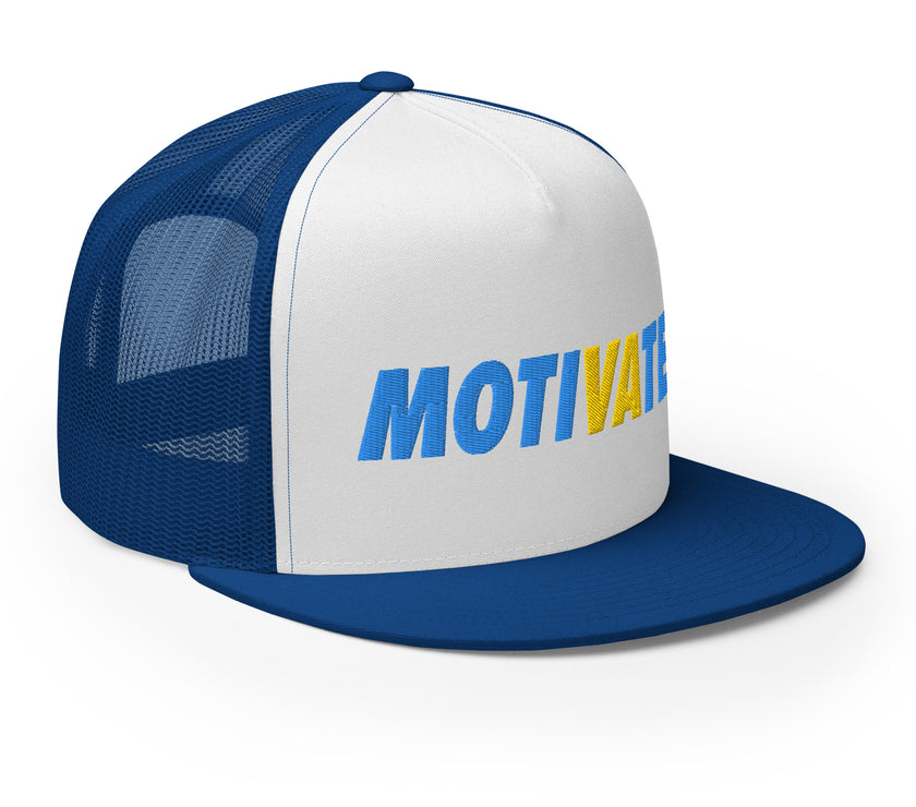 MOTIVATE Flat Bill Trucker Cap by CoVA Tennis