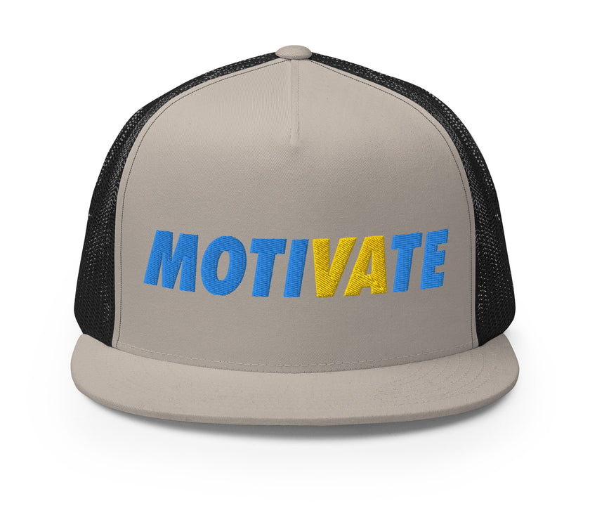 MOTIVATE Flat Bill Trucker Cap by CoVA Tennis