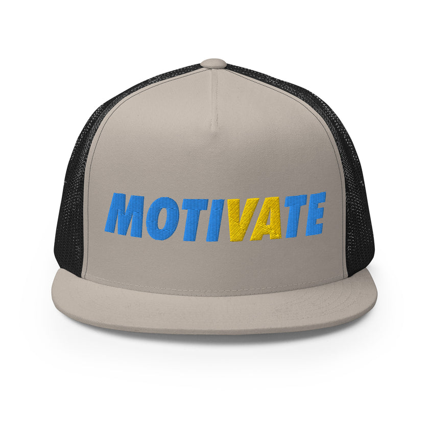 MOTIVATE Flat Bill Trucker Cap by CoVA Tennis