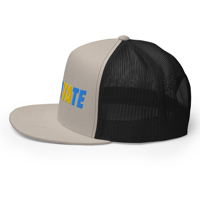 MOTIVATE Flat Bill Trucker Cap by CoVA Tennis