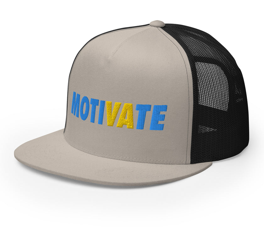 MOTIVATE Flat Bill Trucker Cap by CoVA Tennis