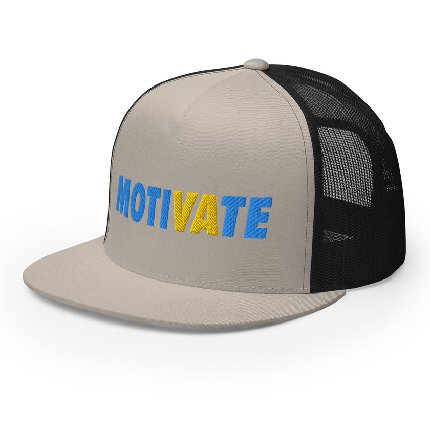 MOTIVATE Flat Bill Trucker Cap by CoVA Tennis