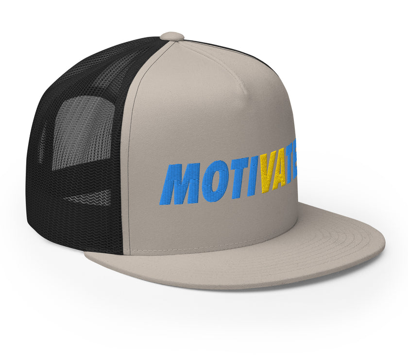 MOTIVATE Flat Bill Trucker Cap by CoVA Tennis