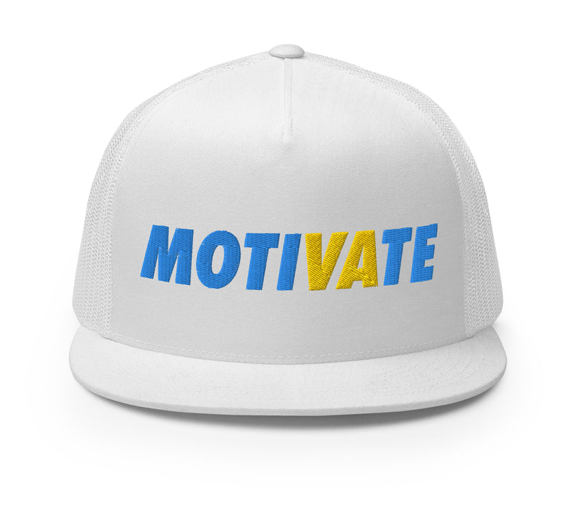 MOTIVATE Flat Bill Trucker Cap by CoVA Tennis