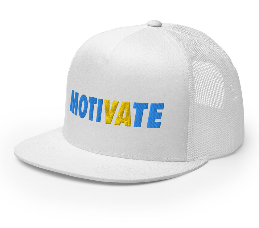 MOTIVATE Flat Bill Trucker Cap by CoVA Tennis