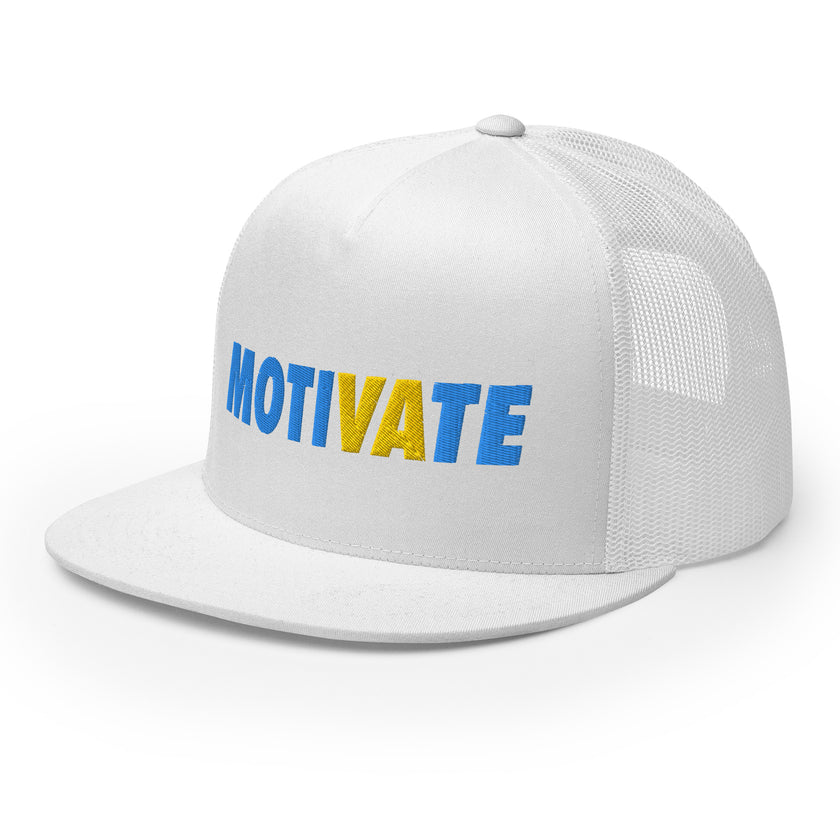 MOTIVATE Flat Bill Trucker Cap by CoVA Tennis