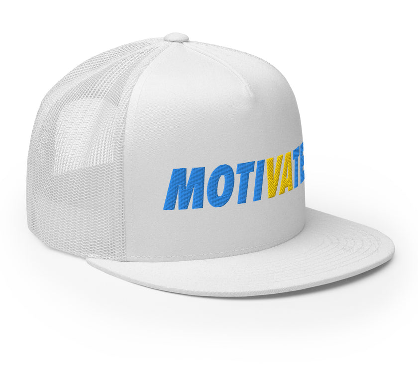 MOTIVATE Flat Bill Trucker Cap by CoVA Tennis