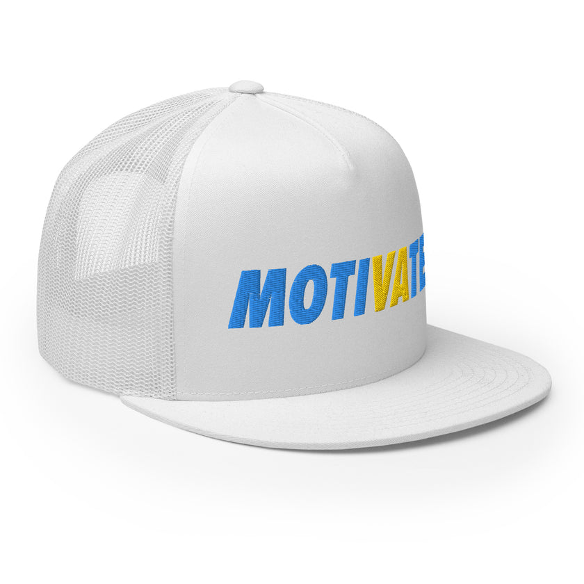 MOTIVATE Flat Bill Trucker Cap by CoVA Tennis