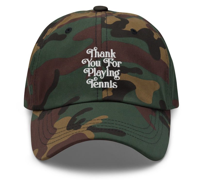 Thank You For Playing Tennis by CoVA Tennis Dad hat