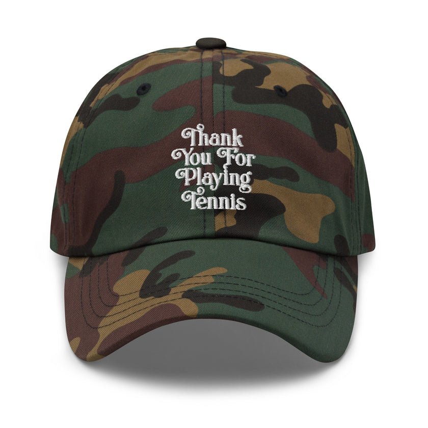 Thank You For Playing Tennis by CoVA Tennis Dad hat